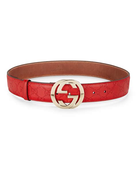 gucci red leather belt with interlocking g buckle|gucci double g belt black.